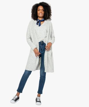Gilet femme coupe longue en maille épaisse vue5 - GEMO(FEMME PAP) - GEMO