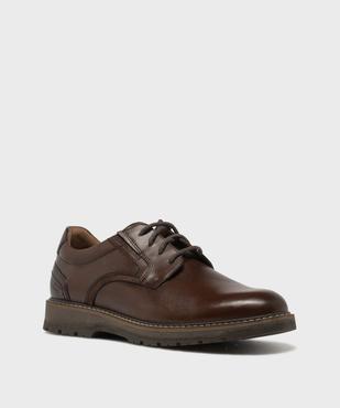 Derbies casual en cuir avec semelle épaisse crantée homme - Pierre Cardin vue2 - PIERRE CARDIN D - GEMO