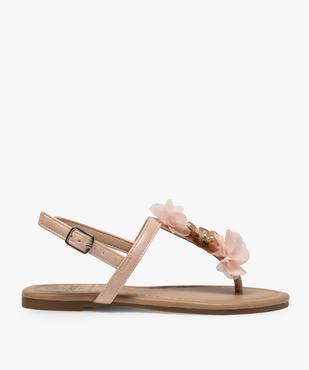 Sandales fille à entre-doigts orné de fleurs en tissu vue1 - GEMO (ENFANT) - GEMO