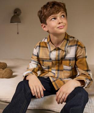 Chemise à manches longues en flanelle de coton à carreaux garçon - LuluCastagnette vue4 - LULUCASTAGNETTE - GEMO