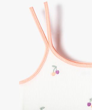 Débardeur fille en maille côtelée à fines bretelles vue2 - GEMO (ENFANT) - GEMO