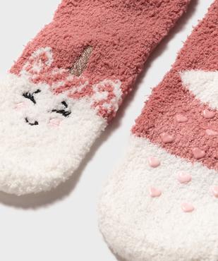 Chaussettes antidérapantes à motif licorne femme vue2 - GEMO 4G FILLE - GEMO