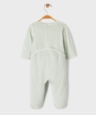 Pyjama en velours à motif damier bébé fille vue3 - GEMO 4G BEBE - GEMO