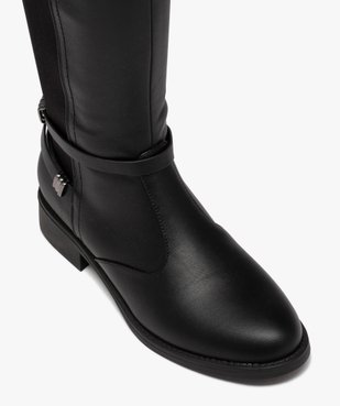 Bottes femme unies bi-matières avec brides fantaisie vue5 - GEMO (CASUAL) - GEMO