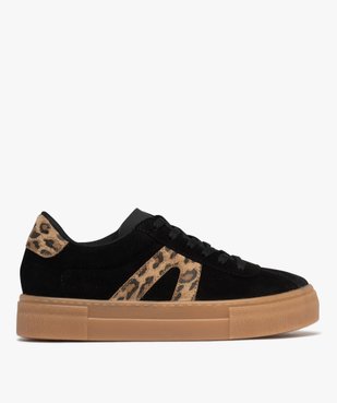 Baskets dessus cuir avec patchs léopard femme - Camps United vue2 - CAMPS - GEMO