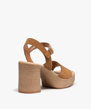 Sandales femme à talon dessus cuir retourné – Tanéo vue4 - TANEO - GEMO
