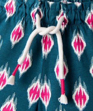 Short bébé fille en maille de coton imprimé à taille élastiquée vue2 - GEMO(BEBE DEBT) - GEMO
