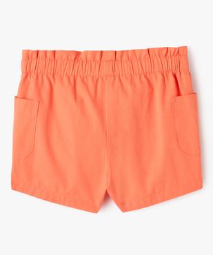 Short en toile à taille élastiquée et poches plaquées bébé fille vue3 - GEMO(BEBE DEBT) - GEMO