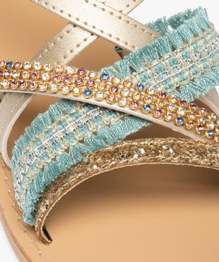 Sandales femme à talon plat et brides fantaisie brillantes vue6 - GEMO (CASUAL) - GEMO