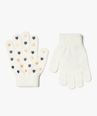 Gants imprimé cœurs en maille extensible fille vue1 - GEMO (ENFANT) - GEMO