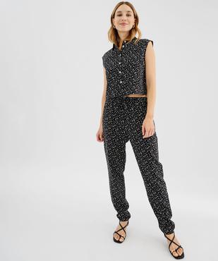 Chemise sans manches courte et ample en viscose fluide imprimée femme vue5 - GEMO 4G FEMME - GEMO