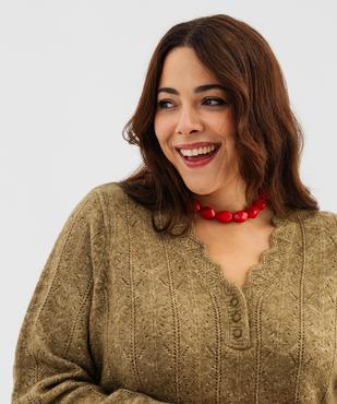 Pull col tunisien femme grande taille vue2 - GEMO 4G GT - GEMO