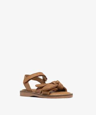 Sandales en cuir à scratch et brides nouées fille vue2 - TANEO GEMO FOR GOOD - GEMO