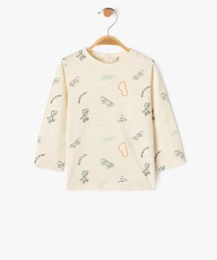Tee-shirt à manches longues en coton imprimé bébé garçon vue1 - GEMO(BEBE DEBT) - GEMO