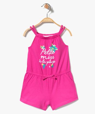 Combishort imprimé à bretelles tressées et taille élastiquée vue1 - GEMO(BEBE DEBT) - GEMO
