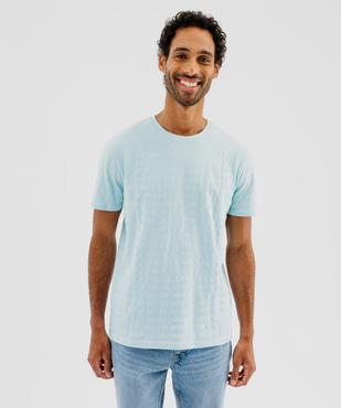 Tee-shirt manches courtes effet rayé homme vue1 - GEMO 4G HOMME - GEMO