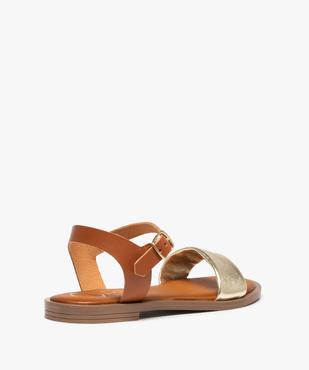 Sandales femme à talon plat dessus cuir métallisé - Tanéo vue4 - TANEO - GEMO