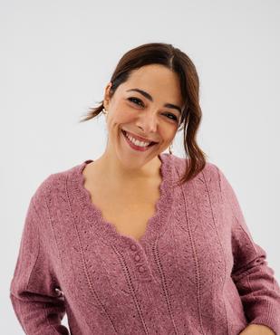 Pull col tunisien femme grande taille vue2 - GEMO 4G GT - GEMO