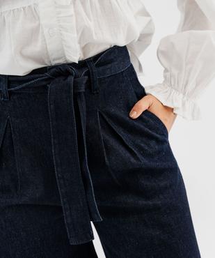 Jean wide leg taille haute femme vue2 - GEMO 4G FEMME - GEMO