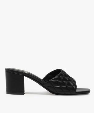 Mules femme à talon carré et dessus matelassé vue1 - GEMO(URBAIN) - GEMO