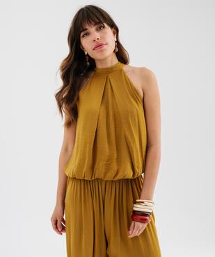 Blouse sans manches en satin avec col noué femme vue2 - GEMO(FEMME PAP) - GEMO