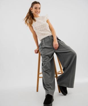 Pull sans manches ajouré façon crochet femme vue5 - GEMO 4G FEMME - GEMO