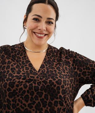 Tee-shirt imprimé à manches longues à col V femme grande taille vue4 - GEMO 4G GT - GEMO