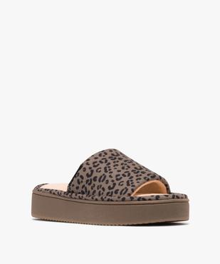 Mules d’intérieur à motifs léopard femme - Isotoner vue2 - ISOTONER - GEMO