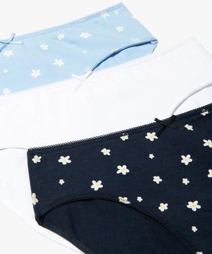 Culottes fille à motifs fleuris en coton biologique  (lot de 3) vue2 - GEMO 4G FILLE - GEMO
