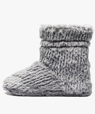 Chaussons femme boots en matière douce parsemée de paillettes vue3 - GEMO(HOMWR FEM) - GEMO