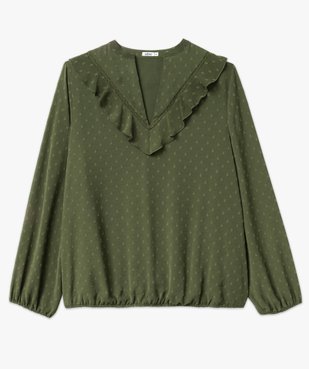 Blouse manches longues en voile plumetis à col V femme grande taille vue4 - GEMO (G TAILLE) - GEMO