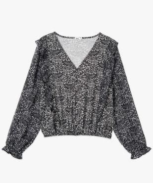 Tee-shirt femme avec manches en voile et volants vue4 - GEMO(FEMME PAP) - GEMO