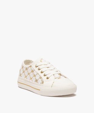 Baskets femme en toile façon macramé détails métallisés vue2 - GEMO (SPORTSWR) - GEMO