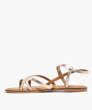Sandales à brides en cuir avec entredoigts femme - Tanéo vue3 - TANEO GEMO FOR GOOD - GEMO
