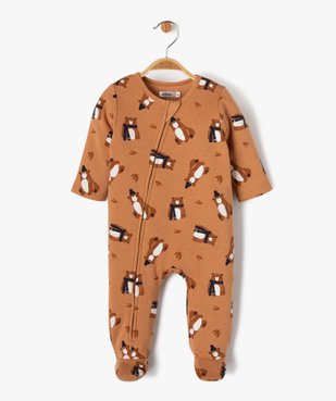 Pyjama dors-bien zippé intérieur molletonné bébé vue1 - GEMO(BB COUCHE) - GEMO