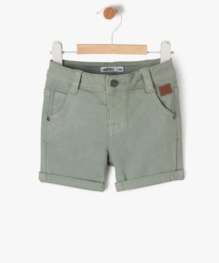 Short slim uni en toile extensible bébé garçon vue1 - GEMO(BEBE DEBT) - GEMO
