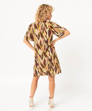 Robe imprimée à manches courtes femme vue3 - GEMO(FEMME PAP) - GEMO