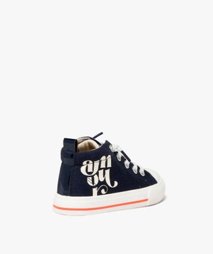 Baskets fille en toile unie style denim avec détails contrastés vue6 - GEMO 4G FILLE - GEMO