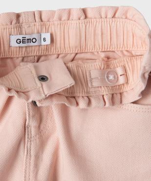 Pantalon denim coloré coupe slouchy à taille ajustable fille vue6 - GEMO (ENFANT) - GEMO