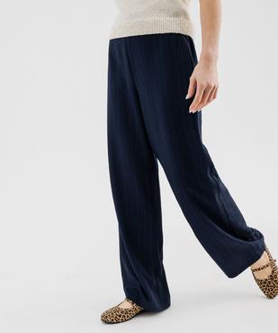 Pantalon ample, fluide et texturée femme vue2 - GEMO(FEMME PAP) - GEMO