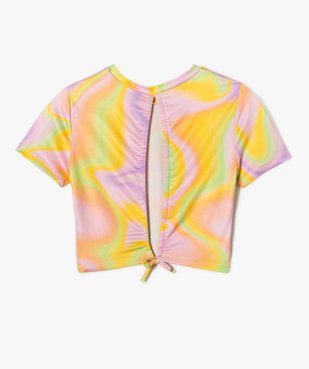 Tee-shirt manches courtes coupe crop top et dos nu fille vue3 - GEMO (JUNIOR) - GEMO