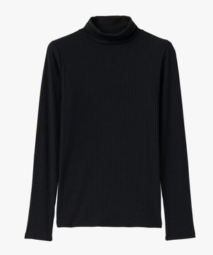 Tee-shirt femme en maille côtelée avec col roulé vue4 - GEMO(FEMME PAP) - GEMO