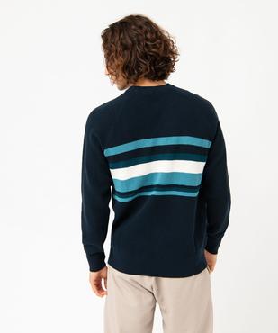 Pull en maille piquée à rayures homme vue3 - GEMO (HOMME) - GEMO
