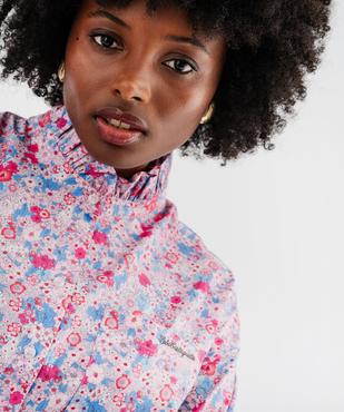 Chemise manches longues à col victorien fleurie femme - LuluCastagnette X Alizée vue3 - LULUCASTAGNETTE - GEMO