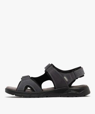 Sandales confort en cuir fermeture 3 scratchs homme vue3 - G'FLEX - GEMO