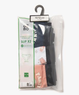 Culottes en coton stretch motifs festifs fille (lot de 3) vue1 - GEMO 4G FILLE - GEMO