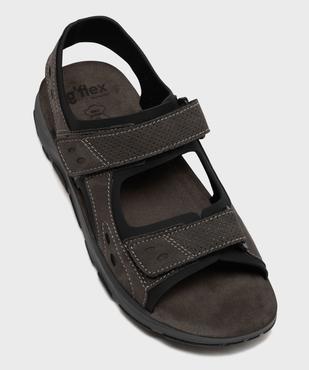 Sandales homme sport unies à scratch vue11 - G'FLEX - GEMO