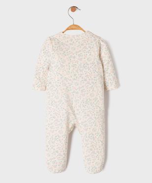 Pyjama en coton à motifs fleuris avec fermeture devant bébé fille vue3 - GEMO 4G BEBE - GEMO