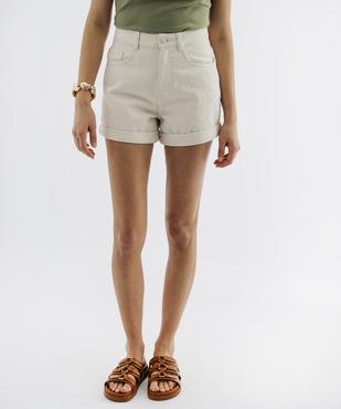 Short en toile denim coupe mom femme vue1 - GEMO 4G FEMME - GEMO