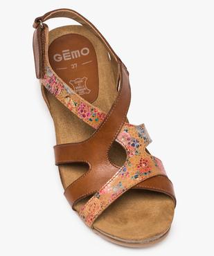 Sandales femme confort à scratch et talon compensé vue5 - GEMO (CONFORT) - GEMO